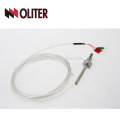 OEM flexible cable silvery shielded three wire probe sensor rtd pt100 temperature sensor